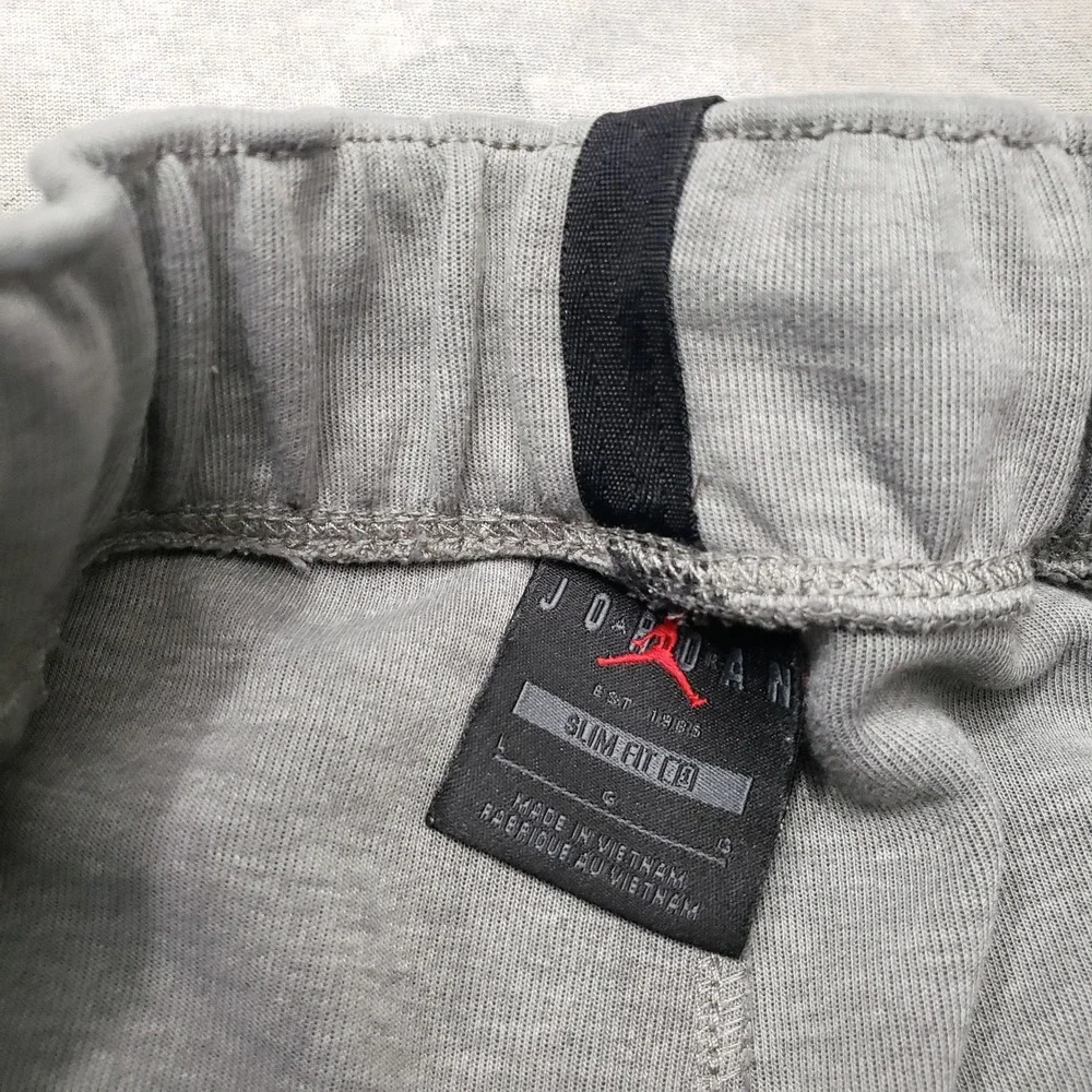 Jordan Joggers Mens Large Gray Pockets Drawstring Sports Fleece Gym